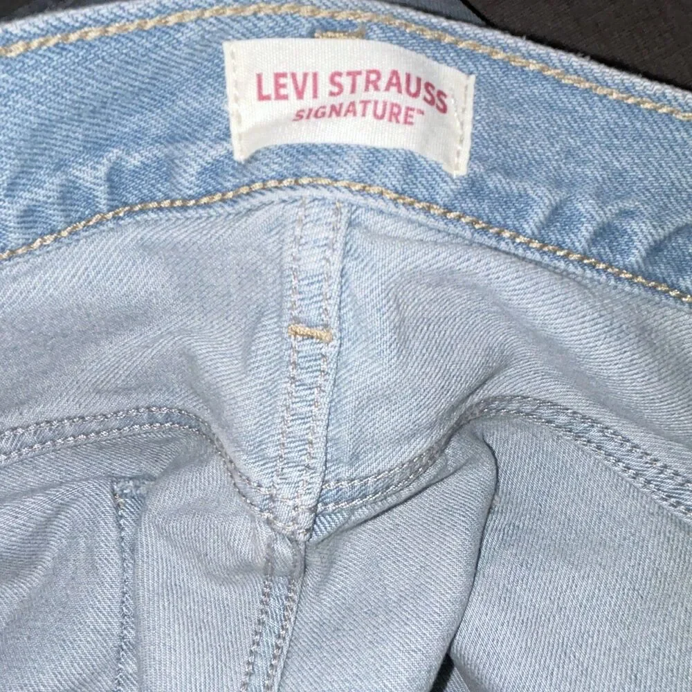 Levis Strauss Signature Men's Big and Tall Classic Denim Shorts, Size 42, Blue